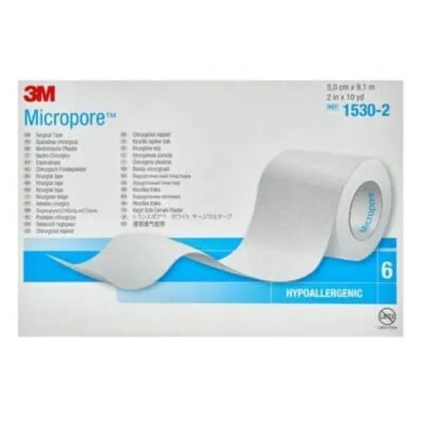 Micropore hechtpleister wit - 5,0 cm x 9.15 meter