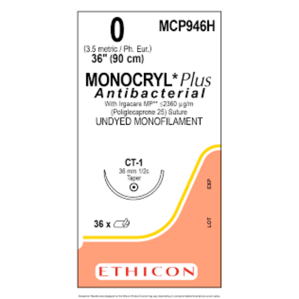 Monocryl hechtdraad 0 ct-1 90 cm