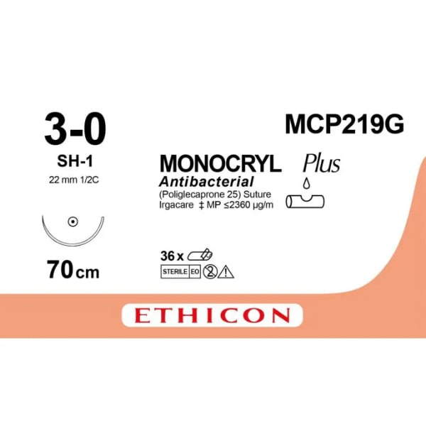 Monocryl hechtdraad 3-0 sh-1 70 cm