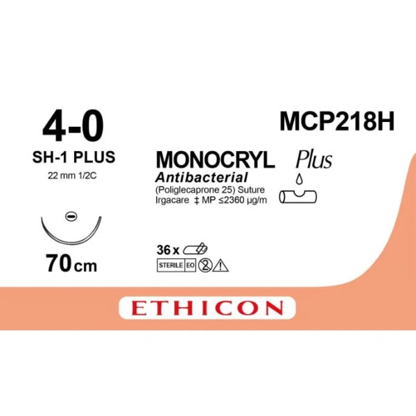 Monocryl hechtdraad 4-0 sh-1 70 cm