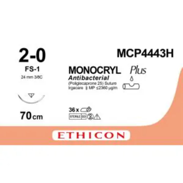 Monocryl plus hechtdraad 2-0 70cm FS-1 naald