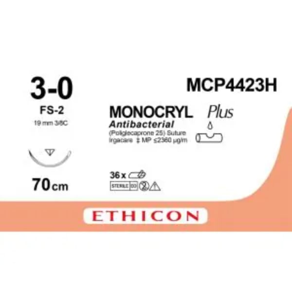 Monocryl plus hechtdraad 3-0 70cm FS-2 naald