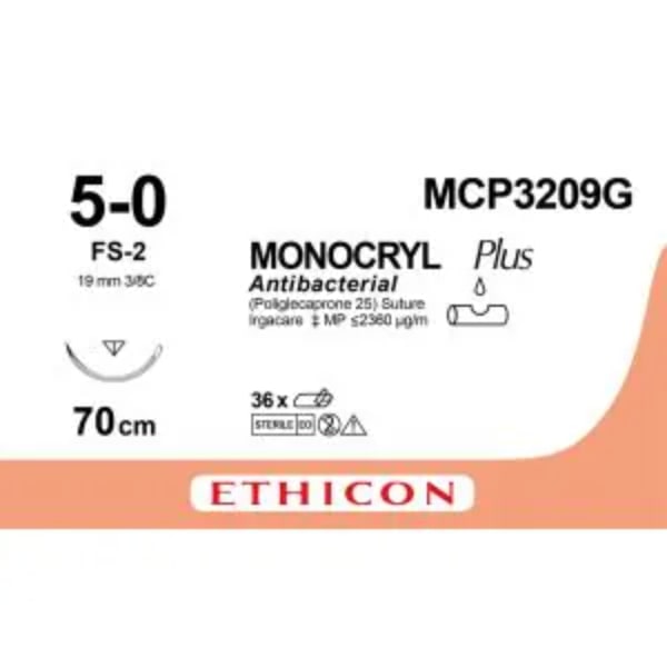Monocryl plus hechtdraad 5-0 45cm FS-2 naald