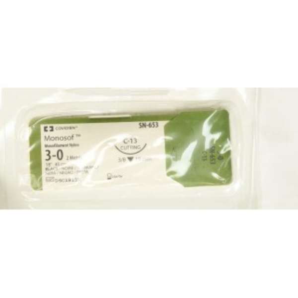 Monosof hechtdraad 3-0 zwart 45 cm C13