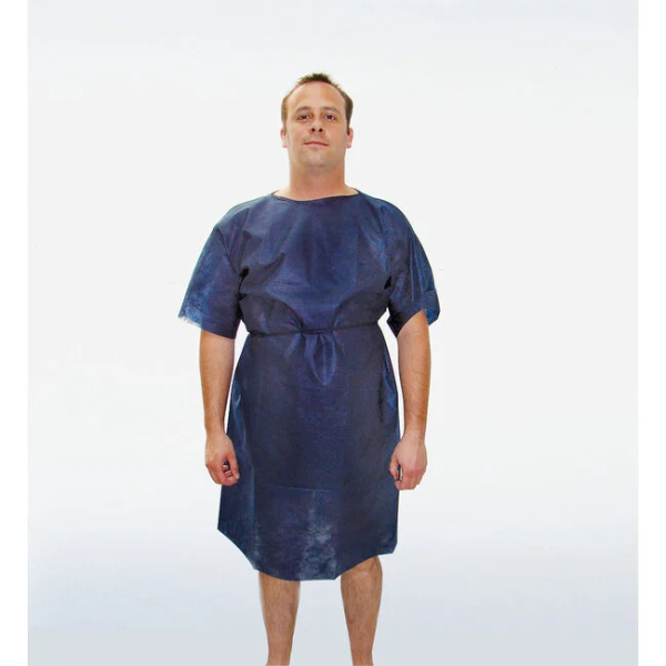 Patiëntenhemd met korte mouwen - blauw