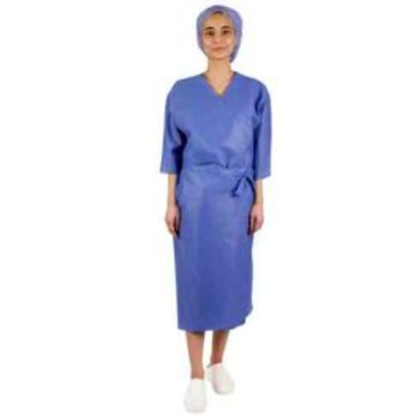 Patiëntenschort met korte mouwen XL blauw