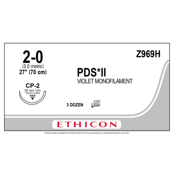 PDS hechtdraad 2-0 70cm CP-2 violet