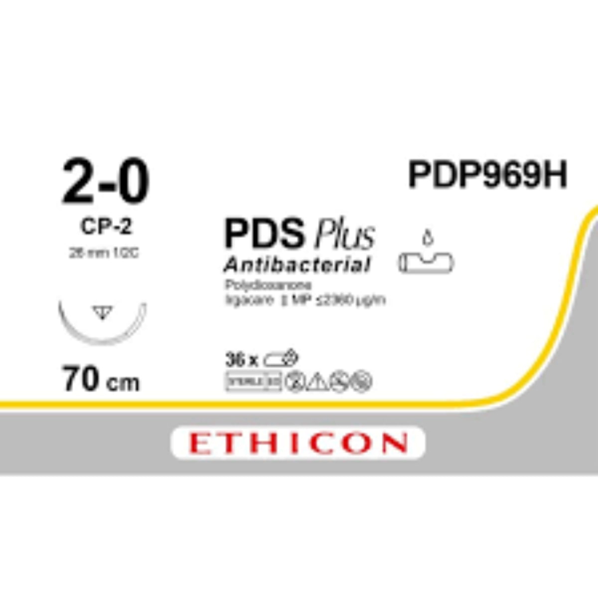 PDS Plus hechtdraad violet 2-0 CP-2 naald — afbeelding 2