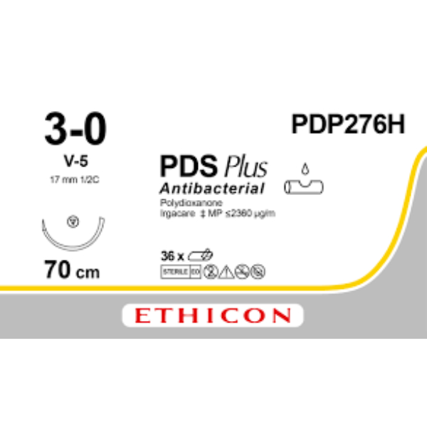 PDS Plus hechtdraad violet 3-0, V-5 naald 36 stuks