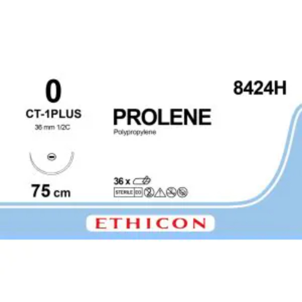 Prolene hechtdraad 0 CT1 plus naald 75 cm blauw