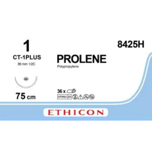 Prolene hechtdraad 1-0 PC1 naald 75 cm blauw