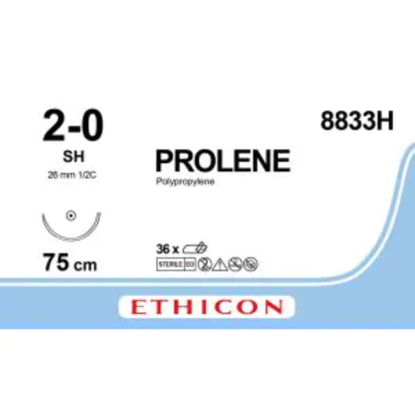 Prolene hechtdraad 2-0 75cm SH- naald blauw