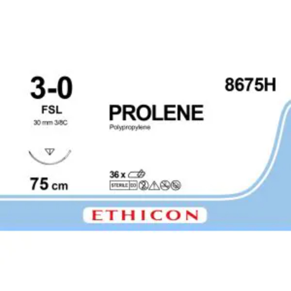 Prolene hechtdraad 3-0 FSL naald 75 cm blauw