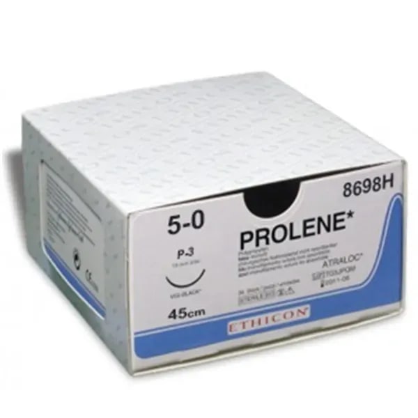 Prolene hechtdraad 5-0 45 cm blauw P-3 Prime naald