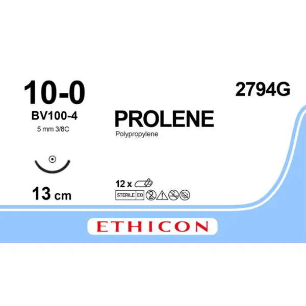 Prolene hechtdraad blauw 10-0 13 cm BV100-4 naald
