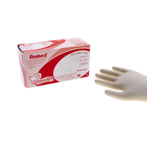Romed latex onderzoekshandschoen poedervrij extra large