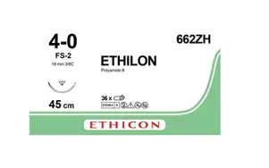 Ethilon hechtdraad 4-0 zwart 45 cm met FS-2 naald