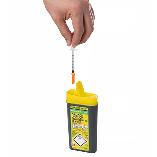 Sharpsafe naaldencontainer 450 ml grijs grote opening