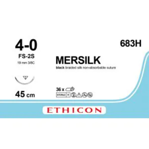 Silk hechtdraad 4-0; 45 cm zwart FS-2S naald