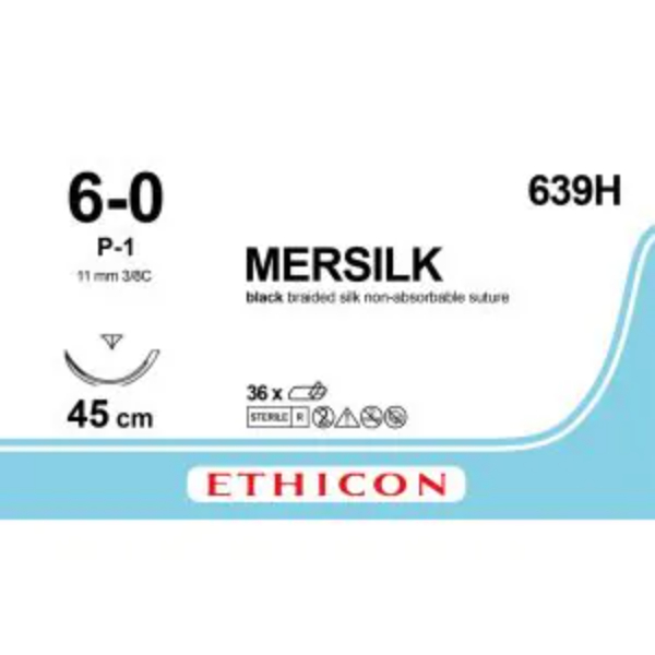 Silk hechtdraad 6-0 P1 naald 45 cm zwart