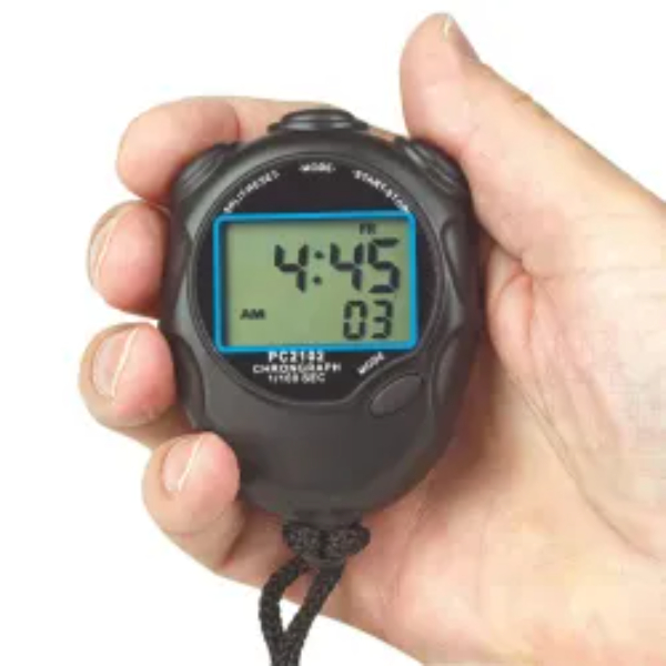 Stopwatch digitaal 1/100 seconden zwart