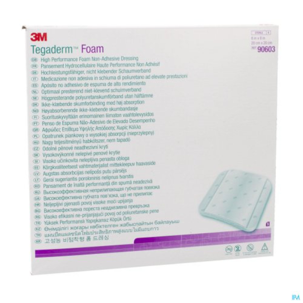 Tegederm Foam niet klevend schuimverband 20x20cm niet steriel