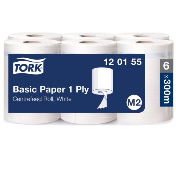 TORK 120155 M2 6ST POETSROLLEN UNIVERSAL 310 M-ROL 1-LGS WIT 300 MTR X 20 CM