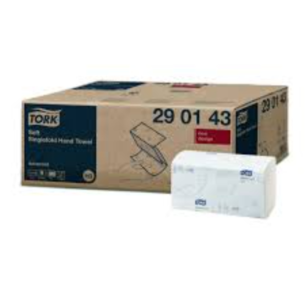 Tork H3 handdoek Z vouw wit 2laags 23x22.6cm 3750 stuks