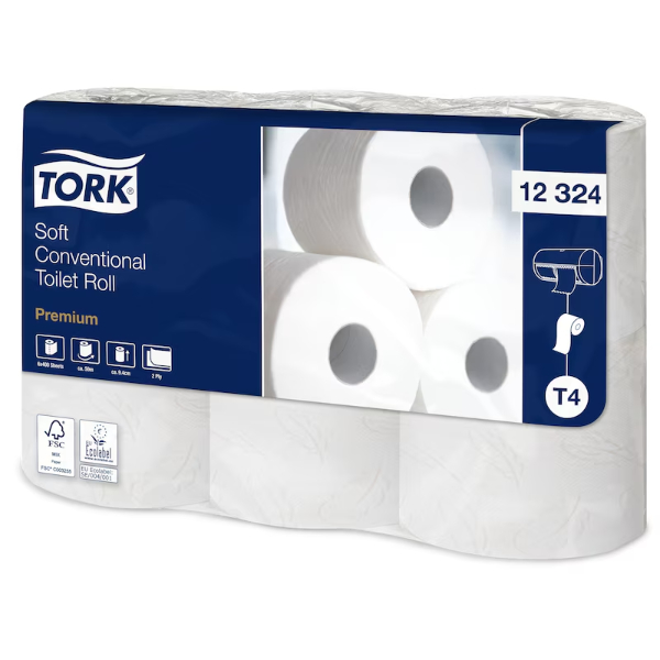 Tork Toiletpap 12324 2-lgs Wit T4 prem 396vel