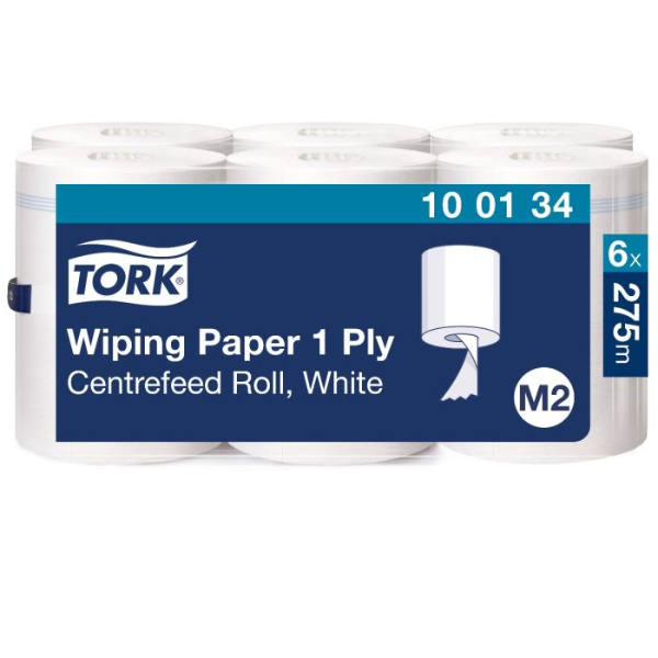 Tork Wiping Centerfeed Poetspapier Advanced, 1-laags, wit M2, 275mtr/24,5cm