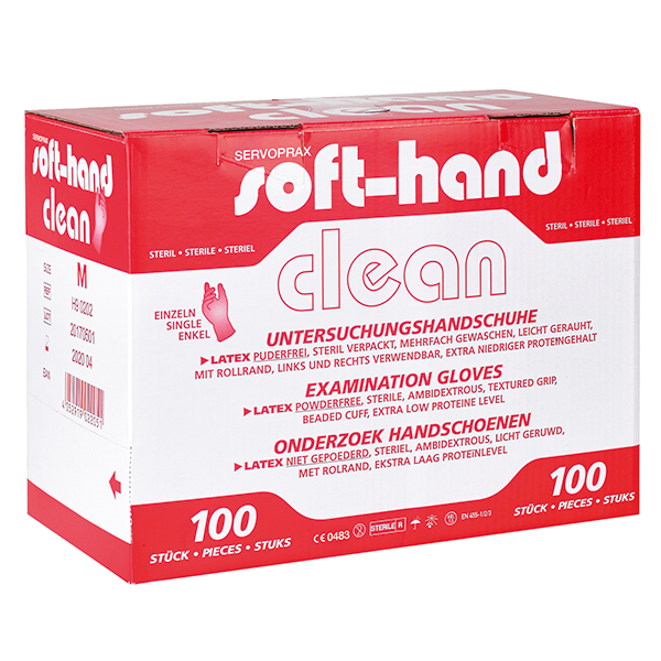 Onderzoekshandschoen latex Soft-Hand clean poedervrij - S