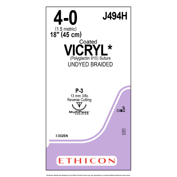 Vicryl 4-0 45cm ongekleurd P-3