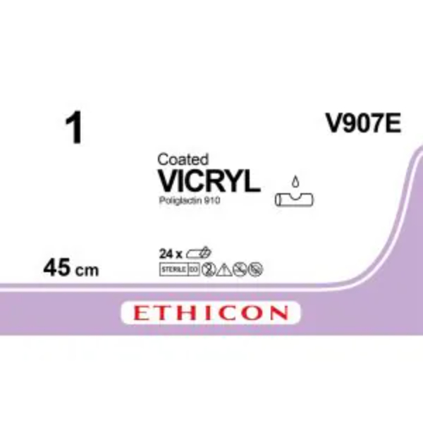Vicryl hechtdraad 1-0 45cm non needled violet