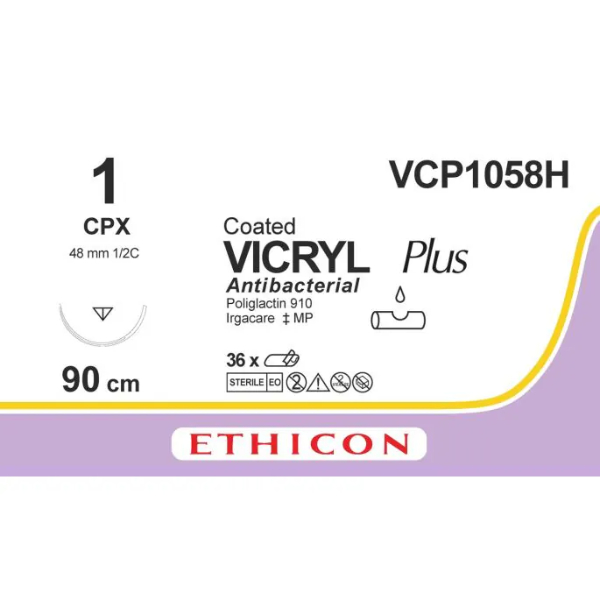 Vicryl hechtdraad 1 CPx 90 cm