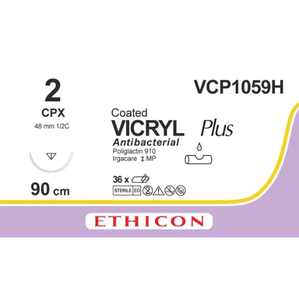 Vicryl hechtdraad 2 CPx 90 cm