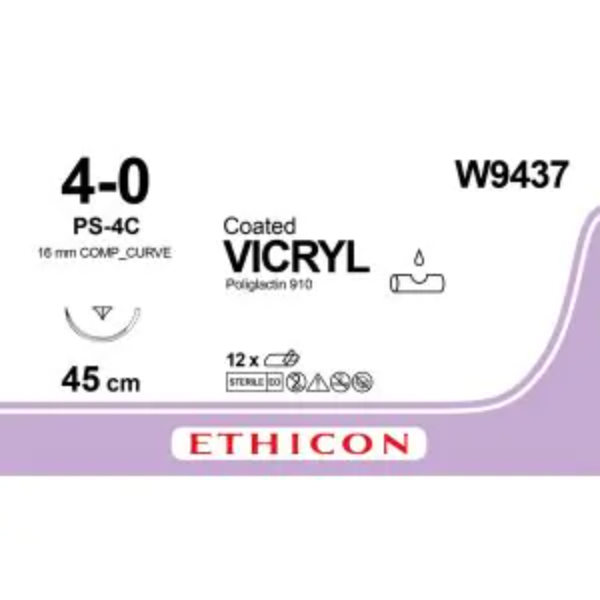 Vicryl hechtdraad 4-0 45cm PS-4C