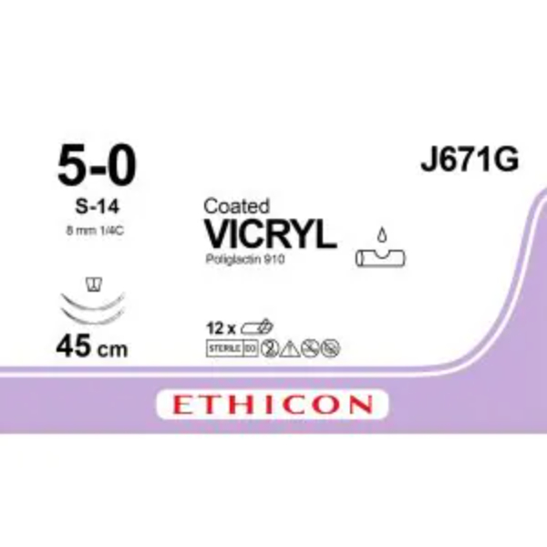 Vicryl Hechtdraad - 5-0 45cm ongekleurd 2xS-14