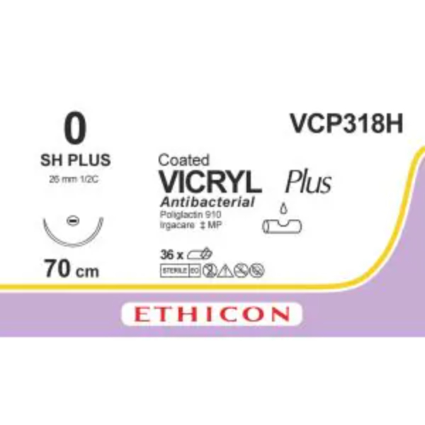 Vicryl hechtdraad 0 SH naald 70 cm