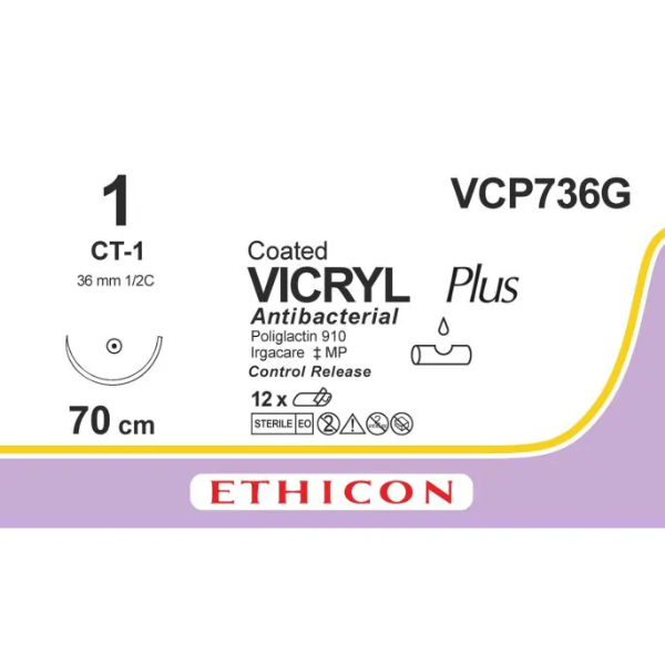 Vicryl Plus 1 4x70cm violet CT-1 C/R