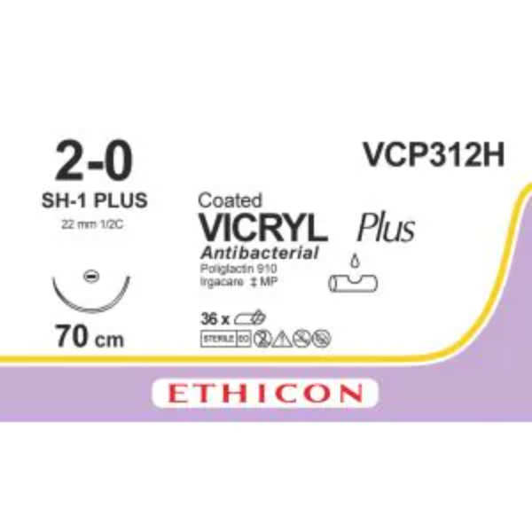 Vicryl Plus hechtdraad 2-0; 70 cm violet SH-1 Plus