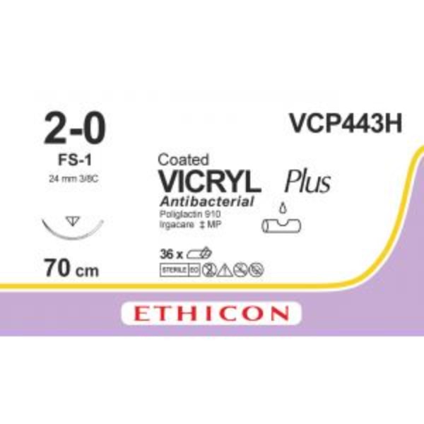 Vicryl plus hechtdraad 2-0 70cm FS-1 naald