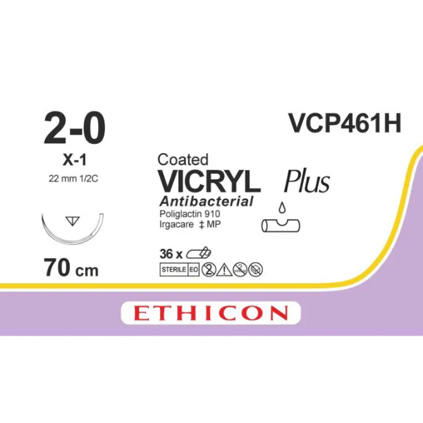Vicryl plus hechtdraad 2-0 Violet 70 cm X-1