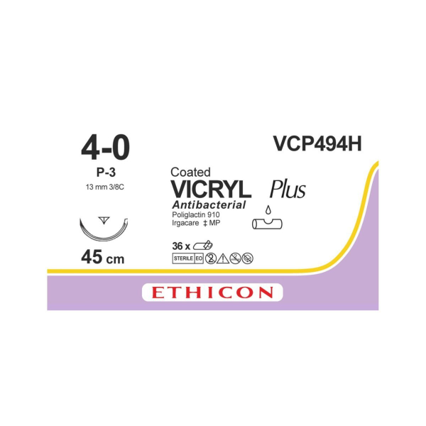 Vicryl Plus hechtdraad 4-0 45 cm  P-3 naald