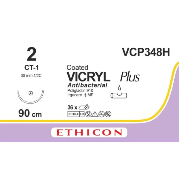 Vicryl Plus hechtdraad gecoat violet 2, CT-1 naald