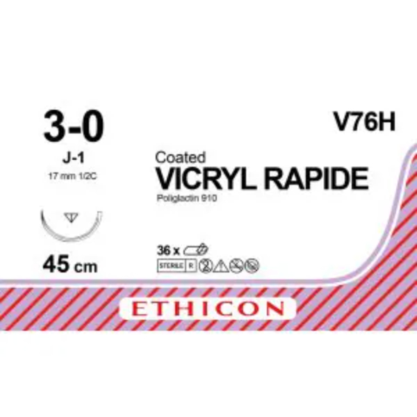 Vicryl Rapide hechtdraad 3-0 45 cm ongekleurd J-1 naald