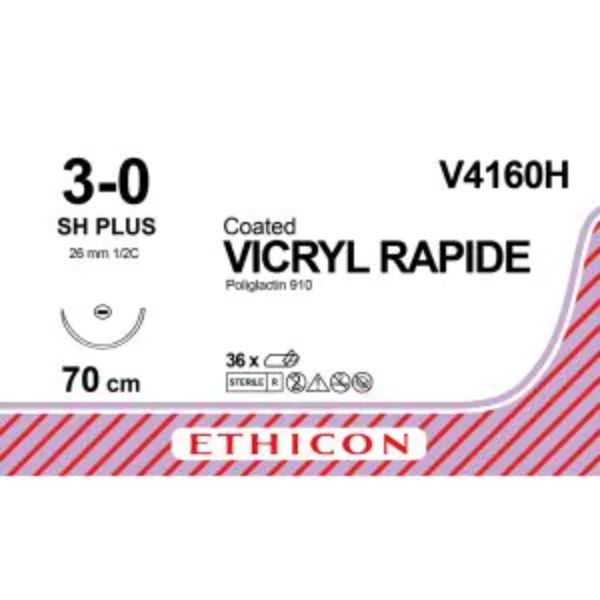 Vicryl Rapide hechtdraad 3-0 70 cm ongekleurd SH plus naald