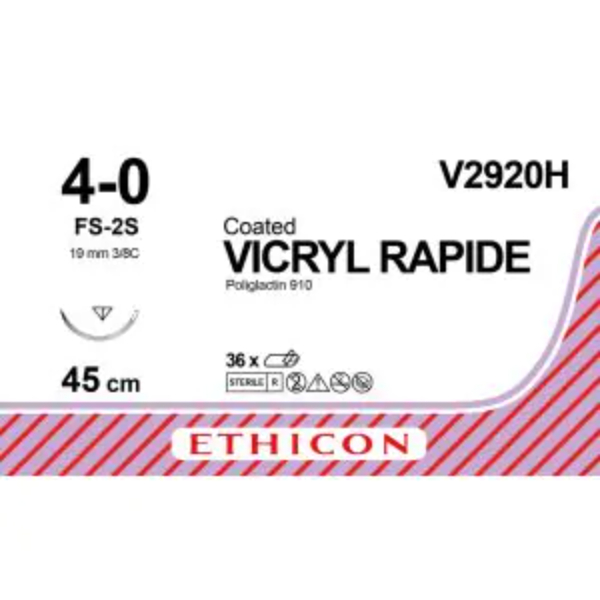 Vicryl Rapide hechtdraad 4-0 45 cm ongekleurd FS-2S naald