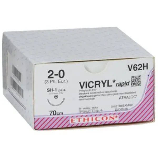 Vicryl Rapide hechtdraad 2-0 70 cm ongekleurd SH-1 plus naald