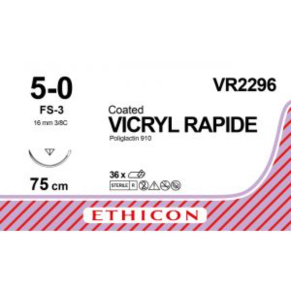 Vicryl Rapide hechtdraad 5-0 75cm FS-3 naald