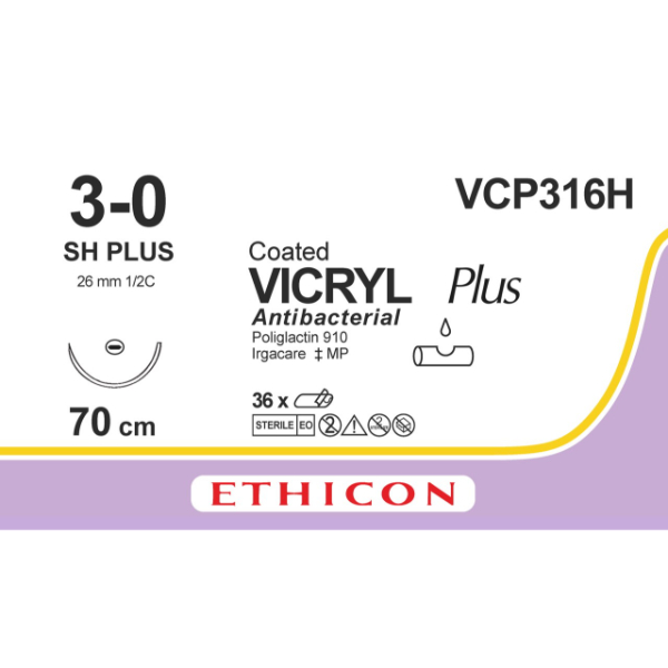 Vycril Plus hechtdraad 3-0 violet SH Plus 70 cm